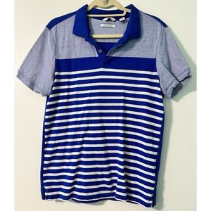 Calvin Klein The Essential Piqué Polo Shirt Medium
Blue White Stripe